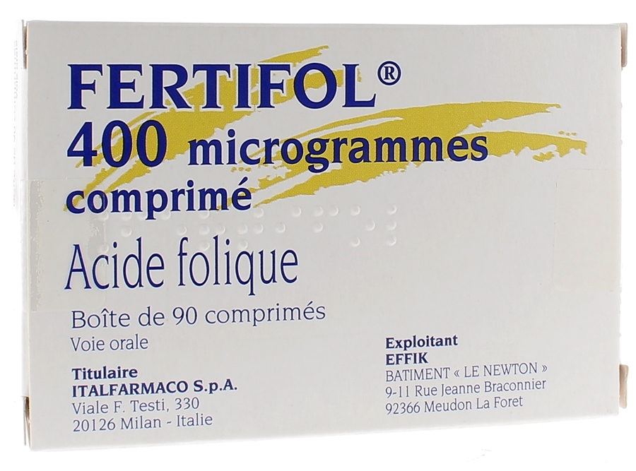 Fertifol 400 microgrammes acide folique - boîte de 90 comprimés