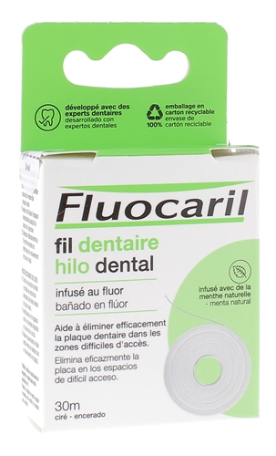 Fil dentaire infusé au fluor Fluocaril - fil de 30m