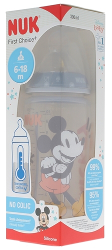 First Choice+ Biberon Temperature Control Disney Baby 6-18 mois NUK - biberon de 300 ml