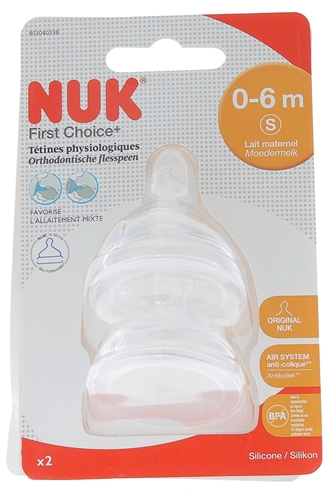 First Choice + Tétines physiologiques 0-6 mois NUK - tétine allaitement bébé