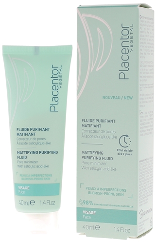 Fluide purifiant matifiant peaux à imperfections Placentor végétal - tube de 40ml