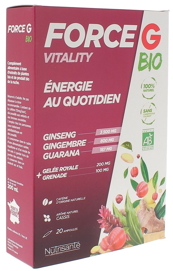 Force G Vitality Bio Nutrisanté - Boîte de 20 ampoules