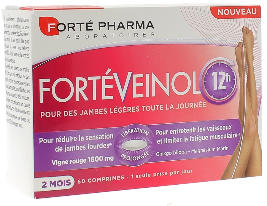 FortéVeinol 12h jambes légères Forté Pharma - boîte de 60 comprimés