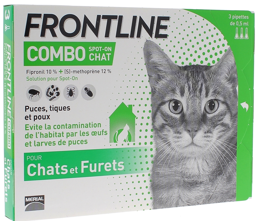 Frontline Combo Chats Et Furets 3 Pipettes De 0 5 Ml