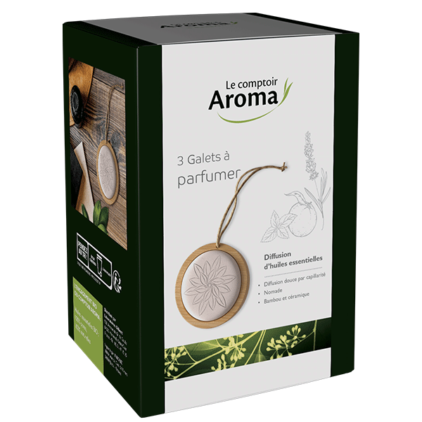 Galets à parfumer Le Comptoir Aroma - boîte de 3 galets