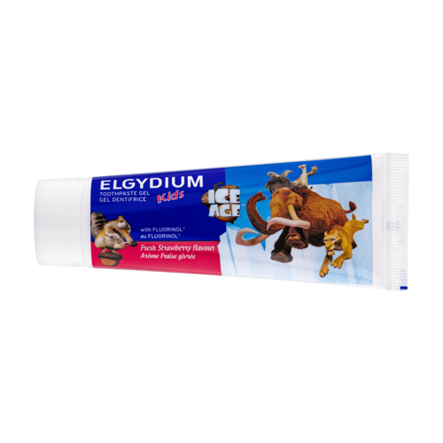 Gel dentifrice kids l'âge de glace 2/6 ans arôme fraise givrée Elgydium - tube de 50 ml