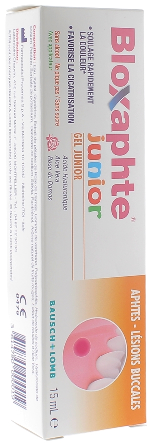 Gel Protecteur BIoxaphte Junior : aphtes, lésions buccales Bausch Lomb - tube de 15 ml