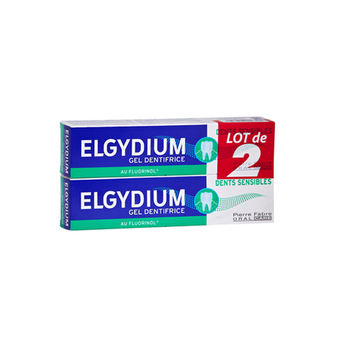 Gel dentifrice dents sensibles Elgydium - lot de 2 tubes de 75 ml