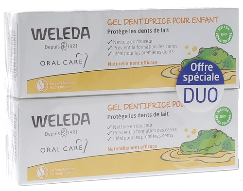Weleda Soin Bucco-Dentaire Gel Dentifrice pour Enfant Lot de 2 x 50ml