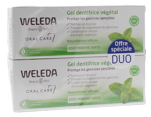 Gel dentifrice végétal Weleda - lot de 2 tubes de 75 ml