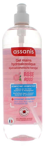 Gel hydroalcoolique Rose Assanis - flacon-pompe de 980ml