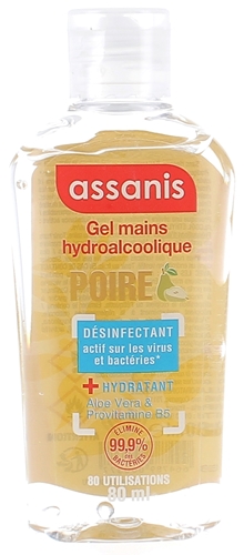 Gel hydroalcoolique parfum Poire Assanis - flacon de 80ml