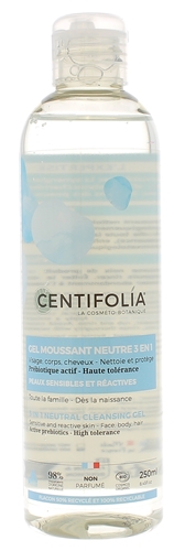Gel moussant neutre 3 en 1 bio Centifolia - flacon de 250ml