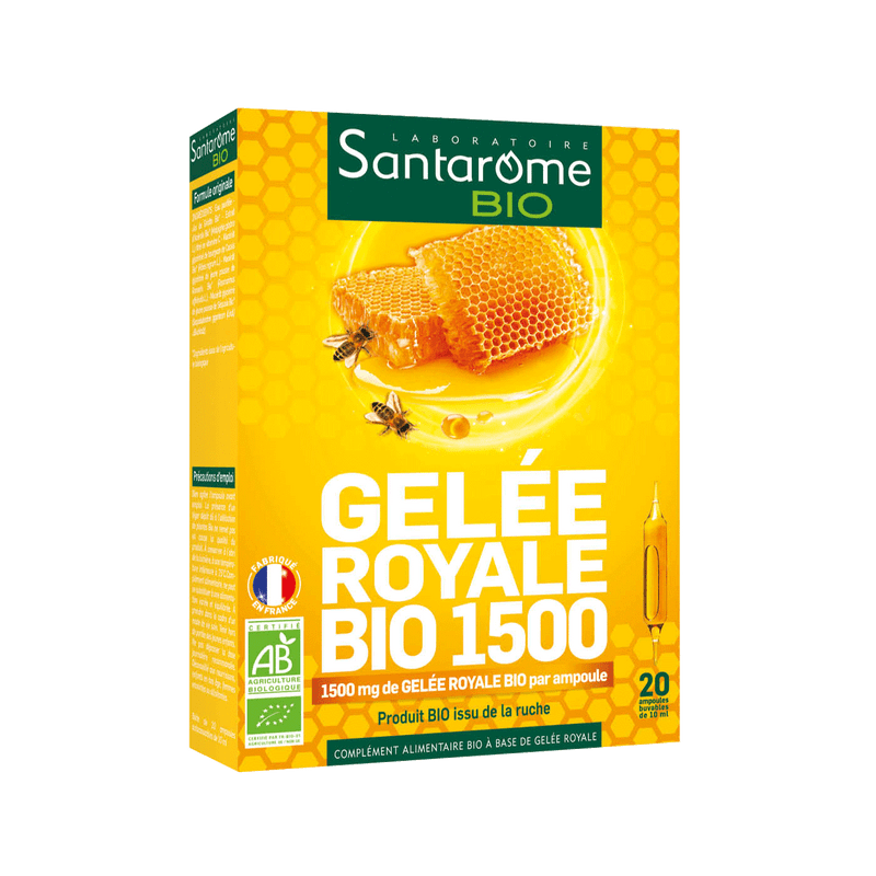 Gelée Royale Bio 1500 Santarome Bio - boîte de 30 ampoules de 10 ml