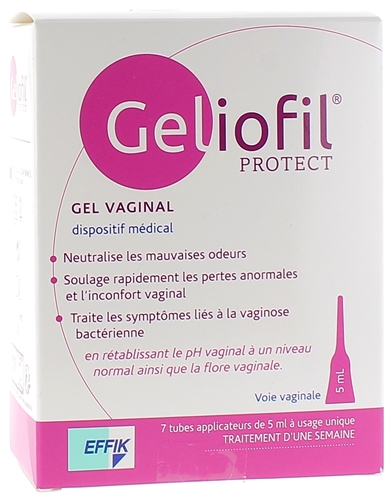 Geliofil Protect gel vaginal Effik - boite de 7 doses de 5 ml