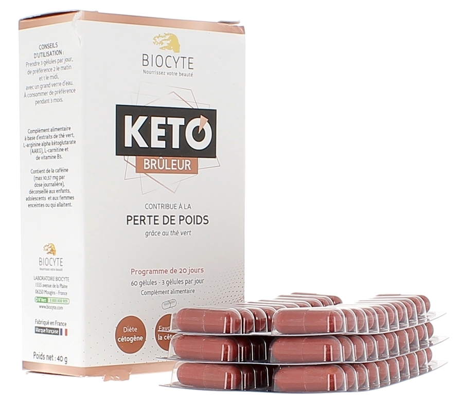Gélules Keto brûleur perte de poids Biocyte - Boite de 60 gélules