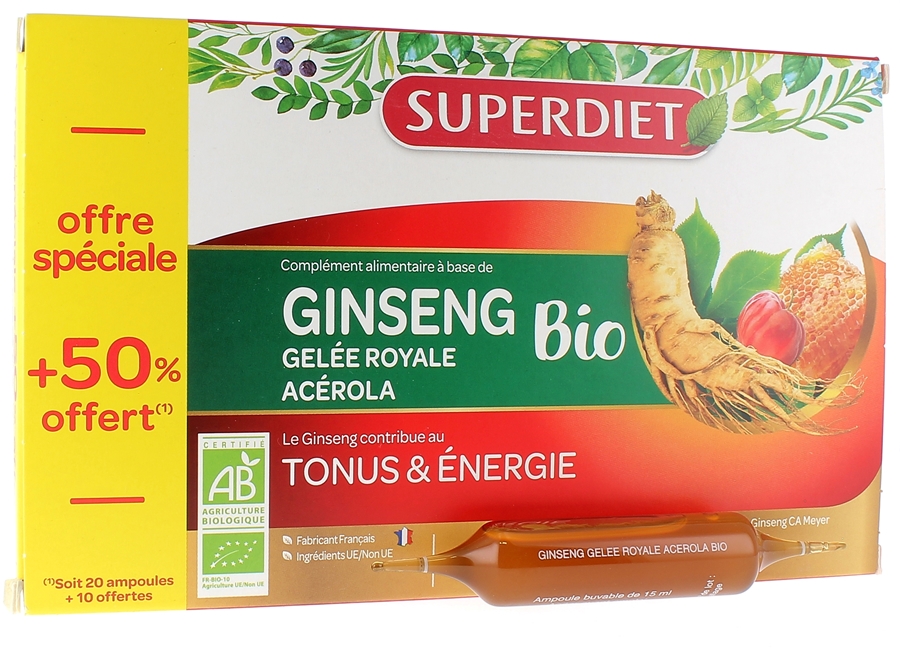 Ginseng gelée royale et acérola Bio Super Diet