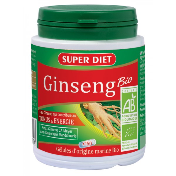 Ginseng (panax pur) bio Super Diet - boîte de 150 gélules