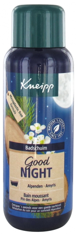 Good Night Bain moussant Pin des Alpes - Amyris Kneipp - flacon de 400 ml