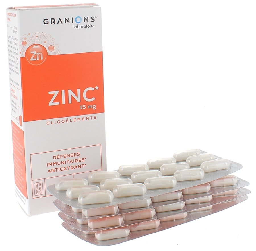 Granions Zinc Oligoéléments Défenses Immunitaires Antioxydant - boîte de 60 gélules