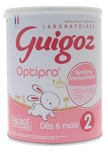 Guigoz optipro lait 2ème âge - 6dès 6 mois pour une alimentation équilibrée