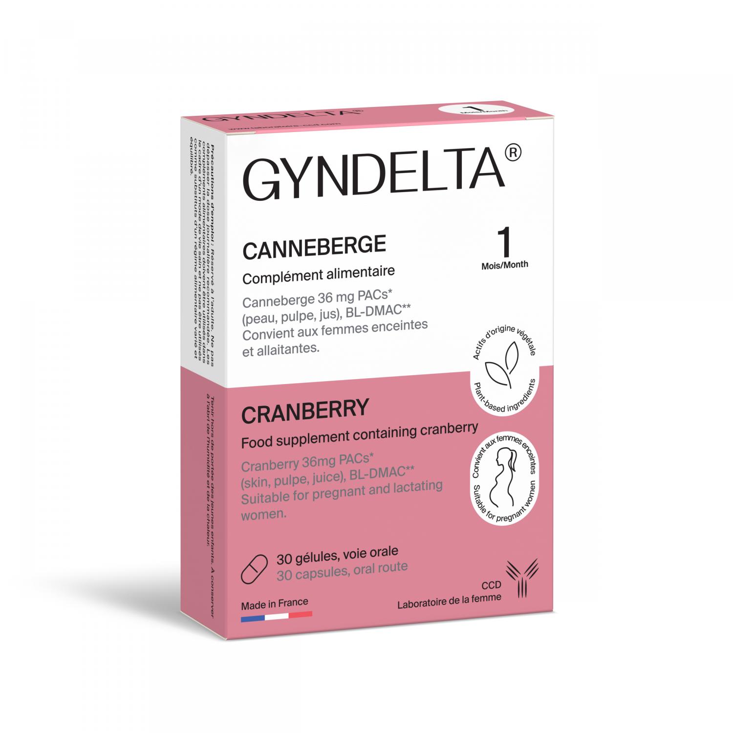 Gyndelta cranberry - boîte de 30 gélules