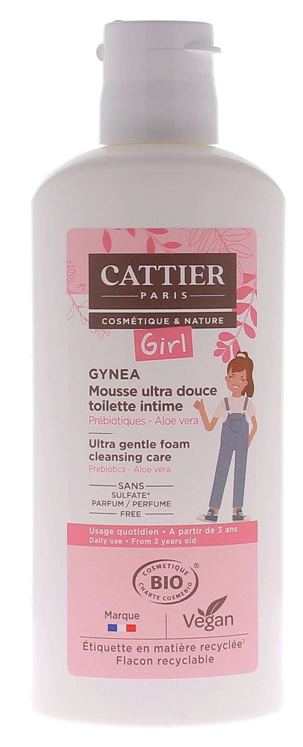 Gynea Girl Mousse ultra douce toilette intime bio Cattier - flacon de 150 ml