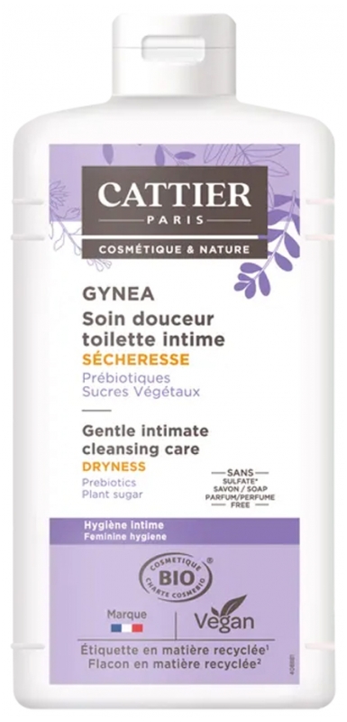 Gynea Soin douceur toilette intime sécheresse bio Cattier - flacon de 200 ml
