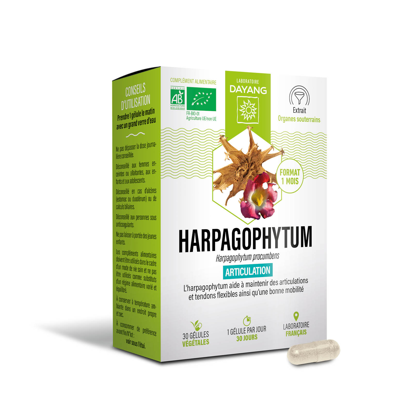 Harpagophytum bio sphère articulaire Dayang - boîte de 30 gélules