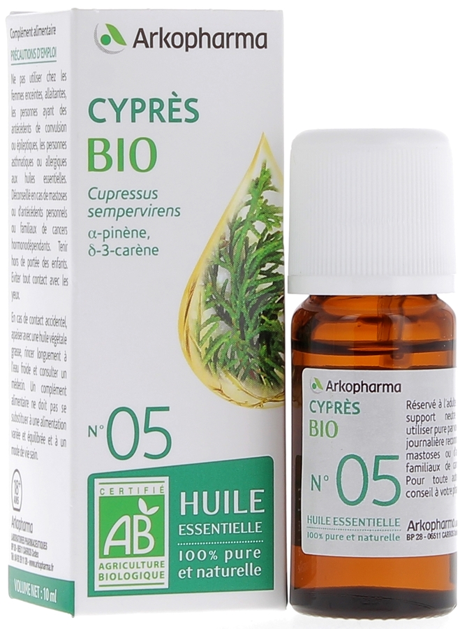 Huile Essentielle Cyprès Bio n°05 Arkopharma - flacon de 10 ml