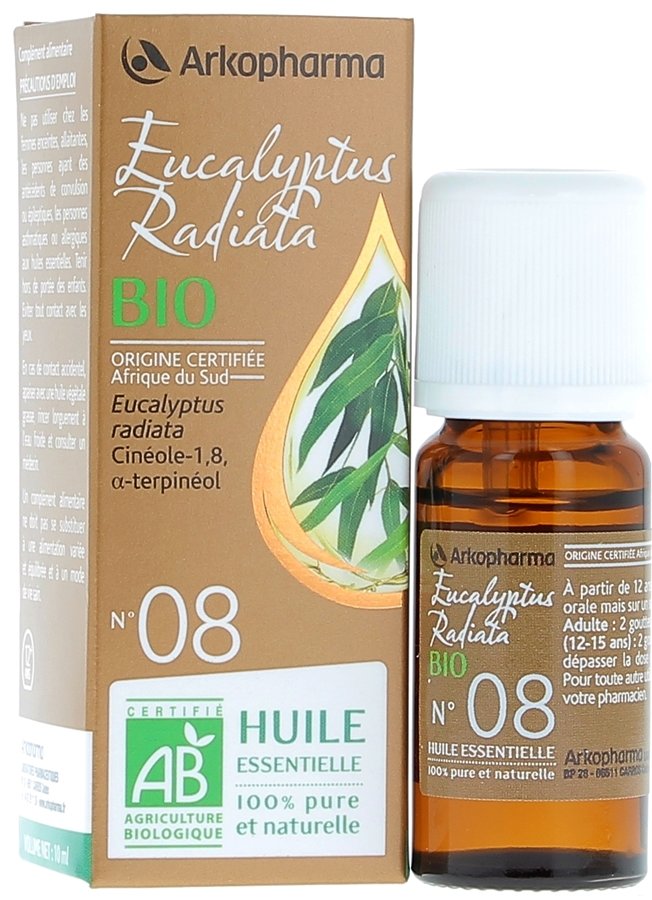 Huile Essentielle Eucalyptus Radiata Bio n°08 Arkopharma - flacon de 10 ml