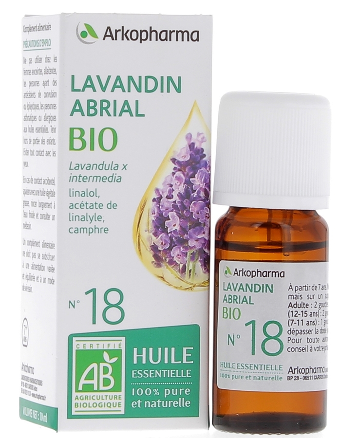 Huile Essentielle Lavandin Abrial Bio n°18 Arkopharma - flacon de 10 ml