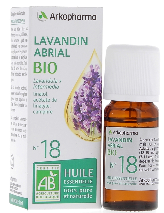 Huile Essentielle Lavandin Abrial Bio n°18 Arkopharma - flacon de 10 ml