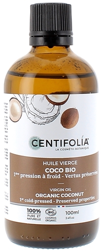 Huile végétale Coco vierge bio Centifolia - flacon de 100 ml