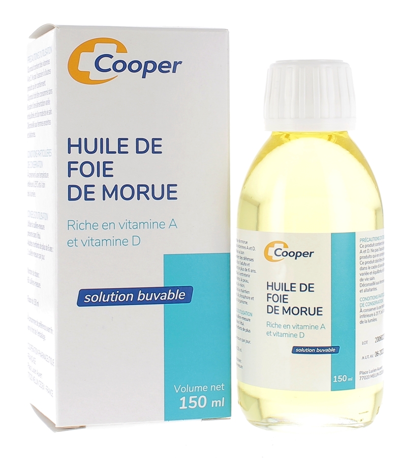 Huile de Foie de Morue Cooper, flacon de 150ml