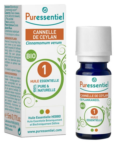 Huile essentielle bio cannelle de ceylan Puressentiel - flacon de 5 ml