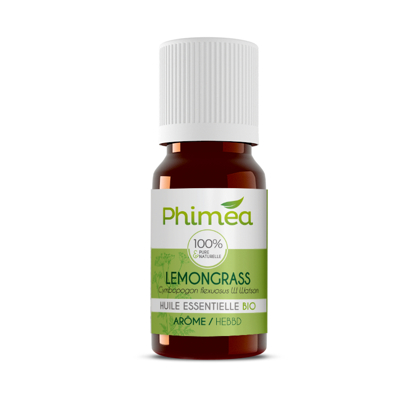 Huile essentielle de lemongrass bio Phimea - flacon de 10 ml