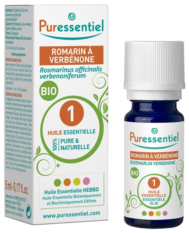 Huile essentielle de romarin à verbénone bio Puressentiel - flacon de 5 ml