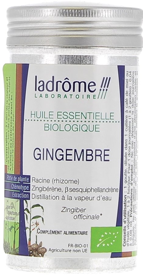 Huile essentielle gingembre Bio Ladrôme - flacon de 10 ml