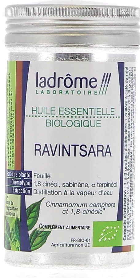 Huile essentielle ravintsara Bio Ladrôme - flacon de 10 ml