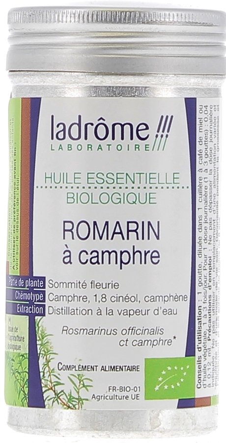 Huile essentielle romarin à camphre Bio Ladrôme - flacon de 10 ml