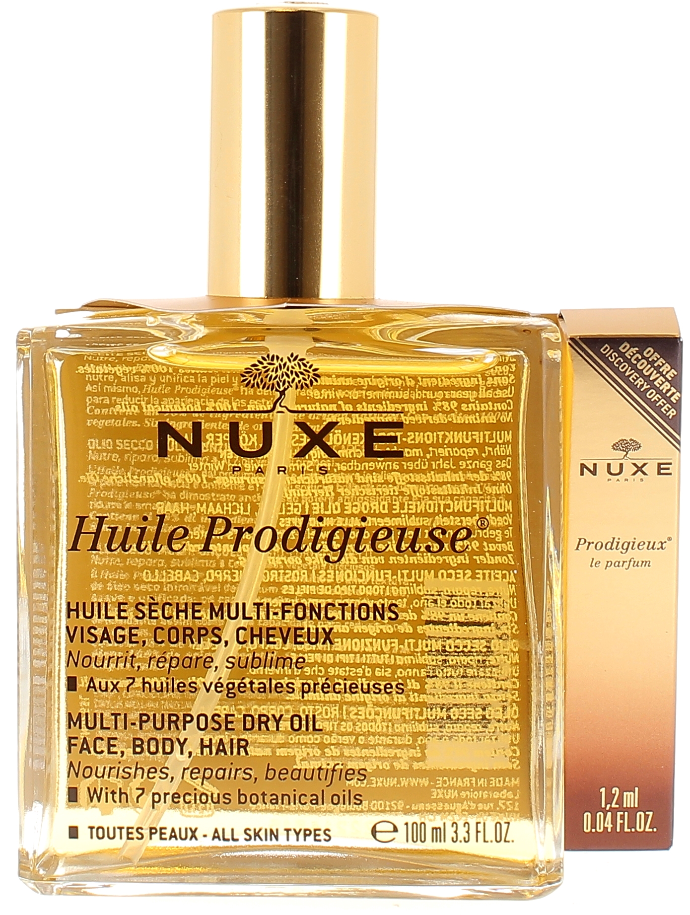 Huile prodigieuse + prodigieux le parfum Nuxe - flacon de 100 ml + parfum de 1,2 ml