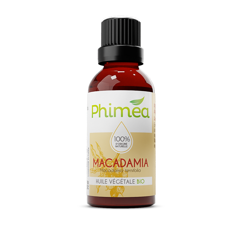 Huile végétale de macadamia bio Phimea - flacon de 50 ml