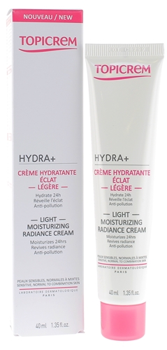 Hydra+ Crème hydratante éclat légère Topicrem - tube de 40 ml