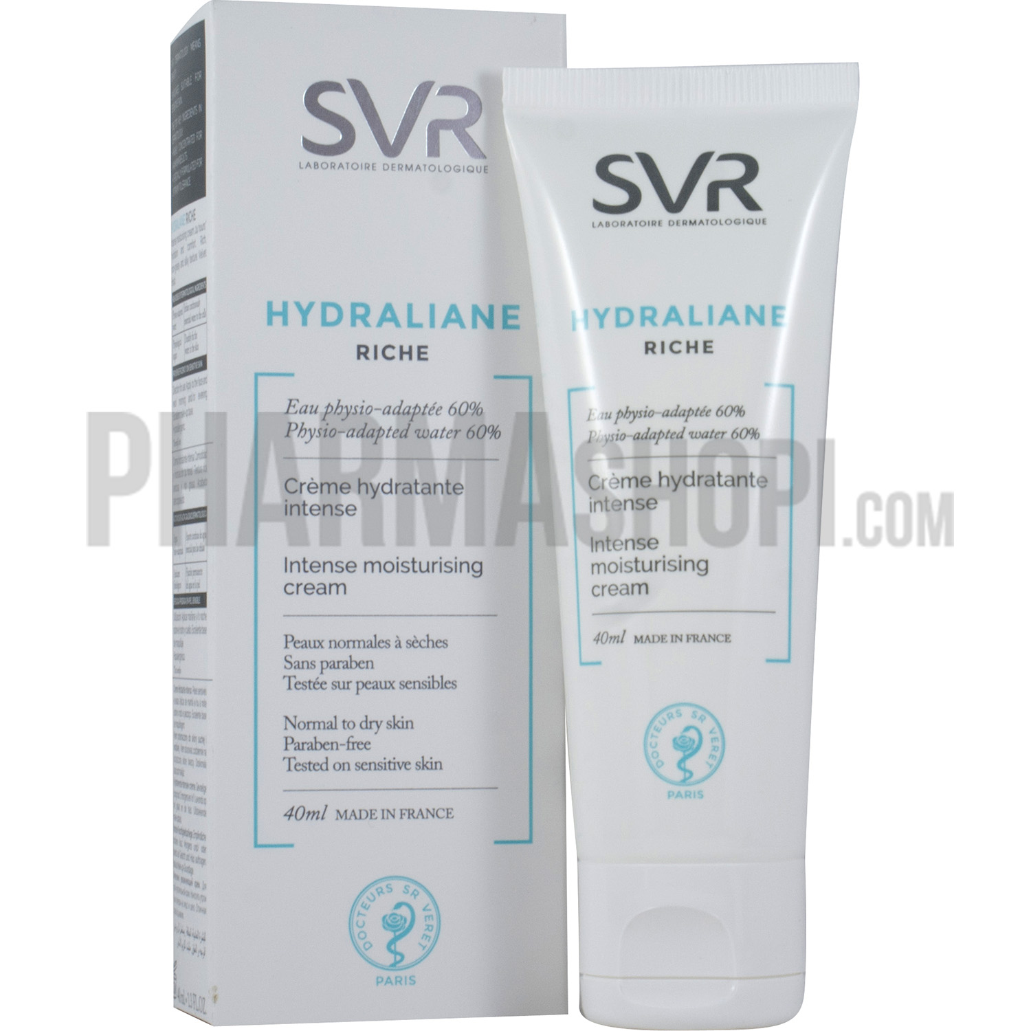 Hydraliane riche crème hydratante intense SVR, tube de 40 ml