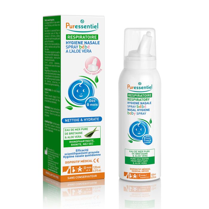 Hygiène Nasale Spray bébé eau de mer et aloe vera Puressentiel - spray de 120ml