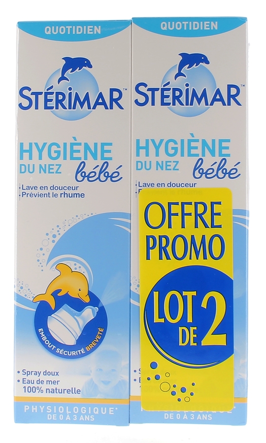 Hygiène du Nez Bébé Stérimar - lot de 2 sprays nasaux de 100ml