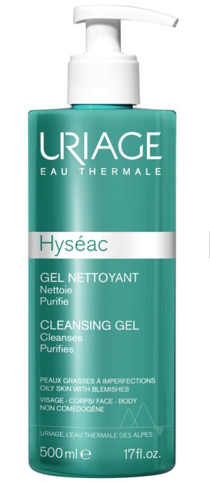 Hyséac gel nettoyant Uriage - flacon pompe de 500ml