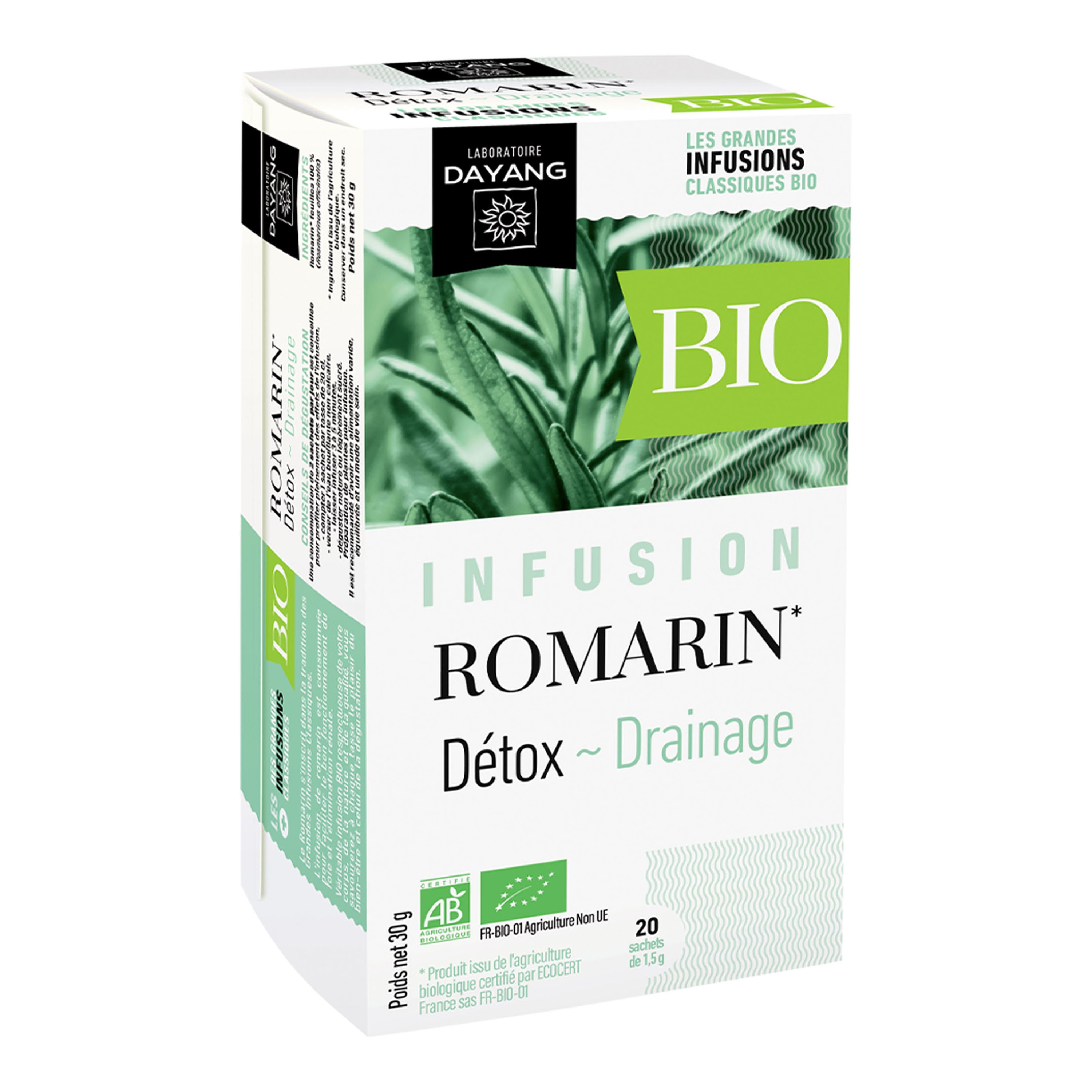 Infusion Romarin Bio détox/drainage Dayang - Boîte de 20 sachets