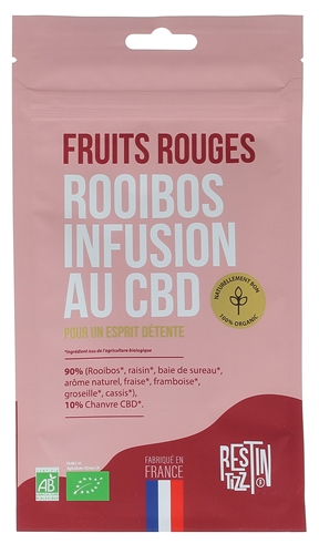 Infusion Rooibos fruits rouges au CBD bio Rest In Tizz - sachet de 50g